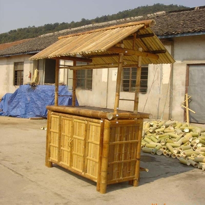 Cabana Party Bamboo Tropical Tiki Bar 220x160cm z półkami pod szafką
