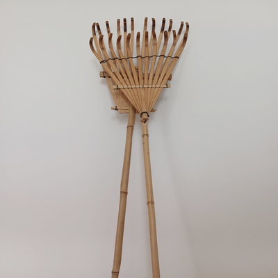 12 zębów 140 cm grabie bambusowe ręcznie robione do liści w ogrodzie grabie ogrodowe