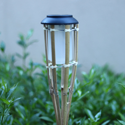 Yard Garden Outdoor Bamboo Tiki Torch z wymiennym kanistrem oleju wielokrotnego napełniania