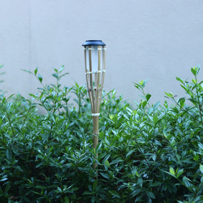 Yard Garden Outdoor Bamboo Tiki Torch z wymiennym kanistrem oleju wielokrotnego napełniania