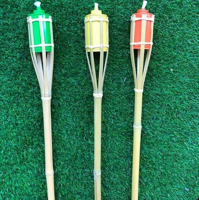 Outdoor Natural Bamboo Tiki Torch Yard Deck Dekoracja Ogrodowa Zabawka Kolorowa Dla Dzieci