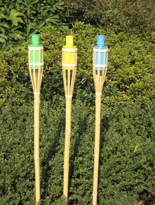 Outdoor Natural Bamboo Tiki Torch Yard Deck Dekoracja Ogrodowa Zabawka Kolorowa Dla Dzieci