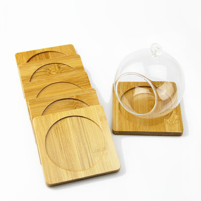 Naturalne drewniane puste podstawki bambusowe do kubka na kubek Anti Scratch Table Mat